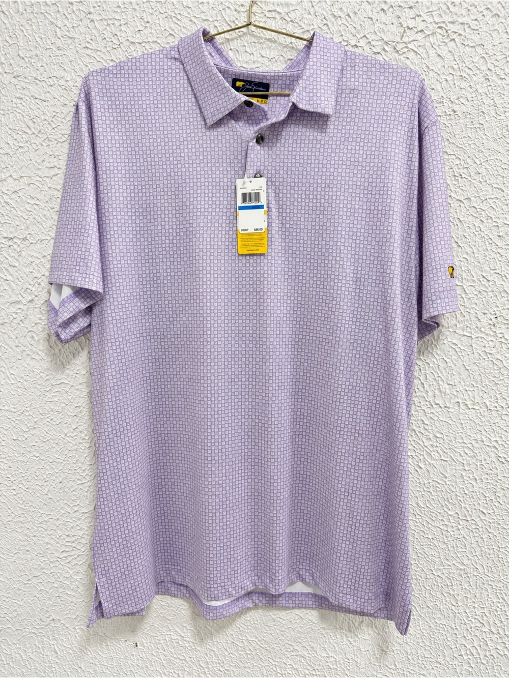 Jack Nicklaus Lavender Geometric Print Golf Polo Shirt NWT